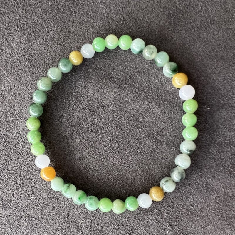 [5mm] Icy Multi-color Jade Bracelet Beads, BBM-9271 | Certified Grade A Jade