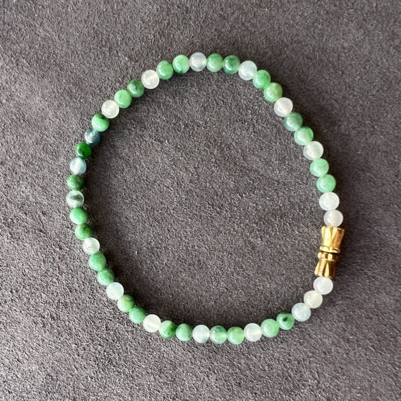 [3mm] Icy Multi-color Jade Bracelet Beads, BBM-9272 | Certified Grade A Jade