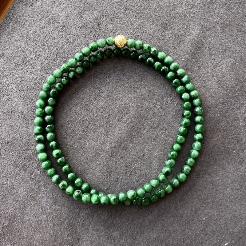 [5mm] Icy Green Jade Necklace Beads, NBG-9297 | Certified Grade A Jade