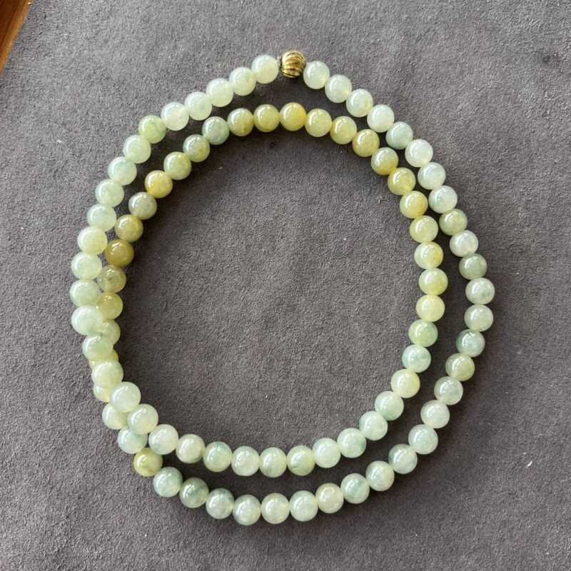 [8mm] Icy Multi-color Jade Necklace Beads, NBM-9300 | Certified Grade A Jade