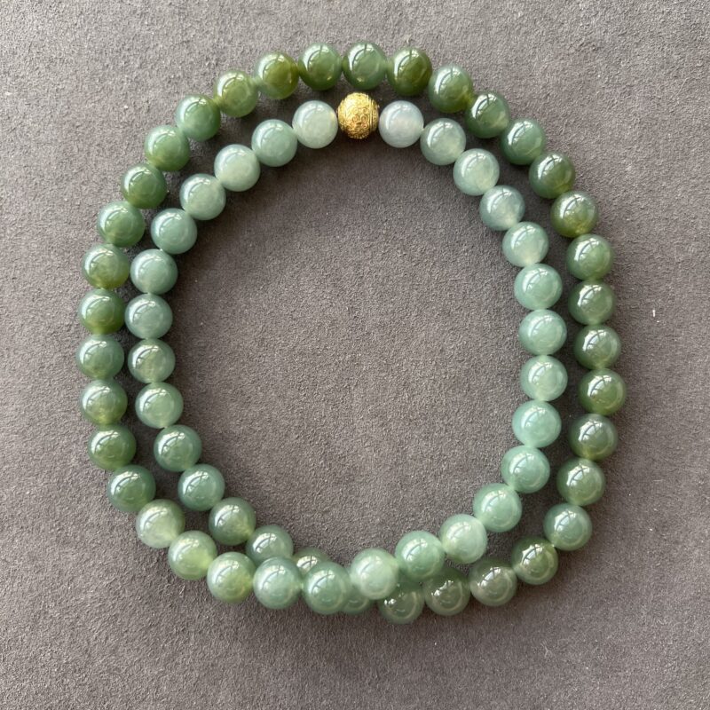[10mm] Icy Blue Jade Necklace Beads, NBB-9321 | Certified Grade A Jade