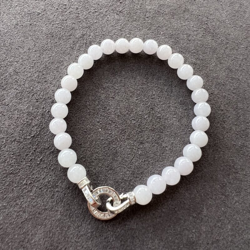 [6mm] Icy Pink Jade Bracelet Beads, BBP-9332 | Certified Grade A Jade