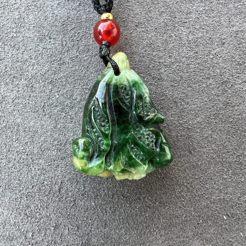 Icy Green Jade Pendant Bai Cai (Fortune), PHG-9344 | Certified Grade A Jade