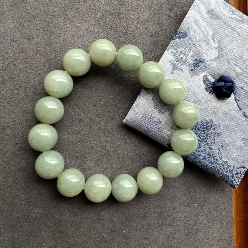 [13mm] Icy Yellow Jade Bracelet Beads, BBY-9911 | Certified Grade A Jade