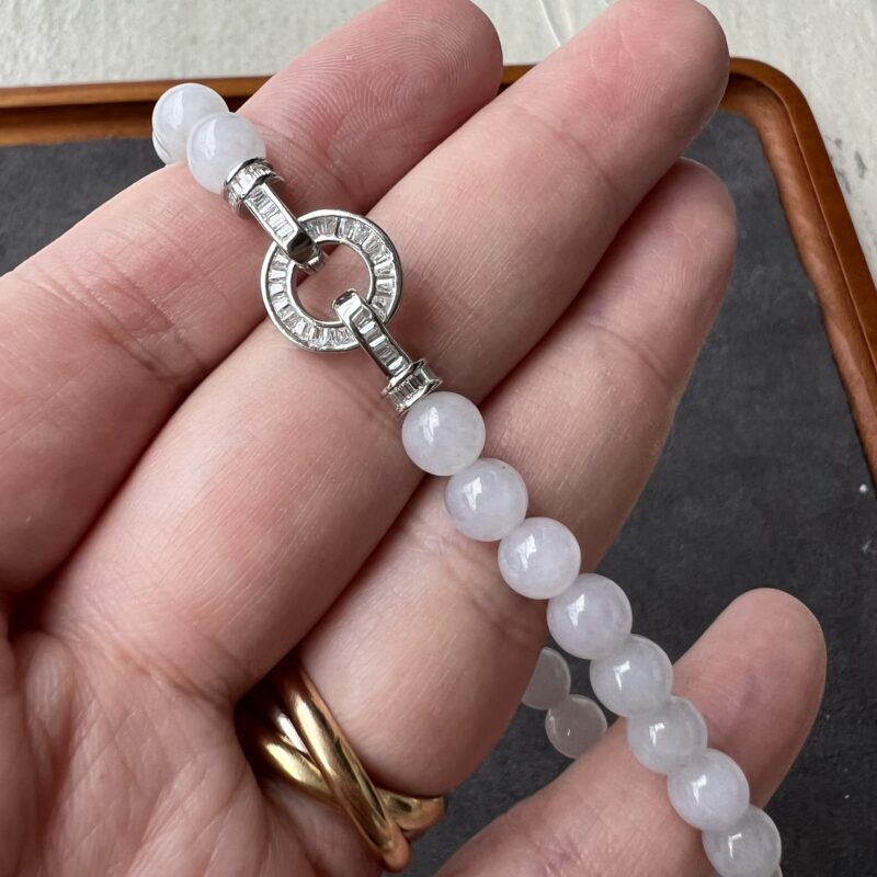 [6mm] Icy Pink Jade Bracelet Beads, BBP-9914 | Certified Grade A Jade