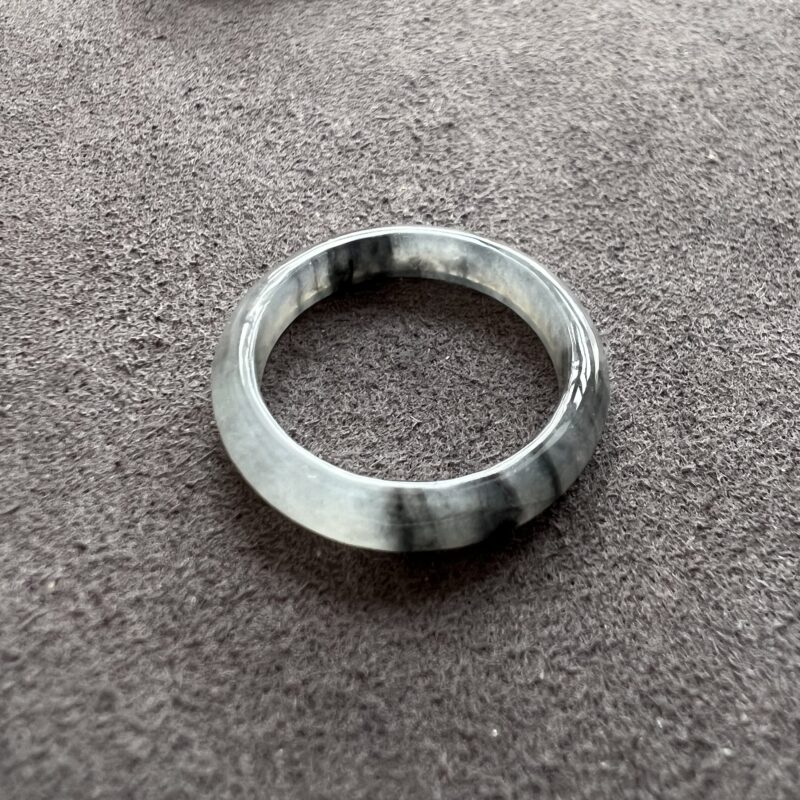 [HK19] Glassy Wu Ji / Black Jade Ring Full Jadeite Ring, Wu Ji, RCW-9940 | Certified Grade A Jade