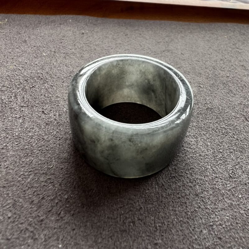 [HK26] Icy Wu Ji / Black Jade Ring Full Jadeite Ring, Wu Ji, RCW-9953 | Certified Grade A Jade