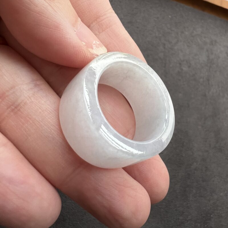 [HK26] Icy Wu Ji / Black Jade Ring Full Jadeite Ring, RCW-9955 | Certified Grade A Jade