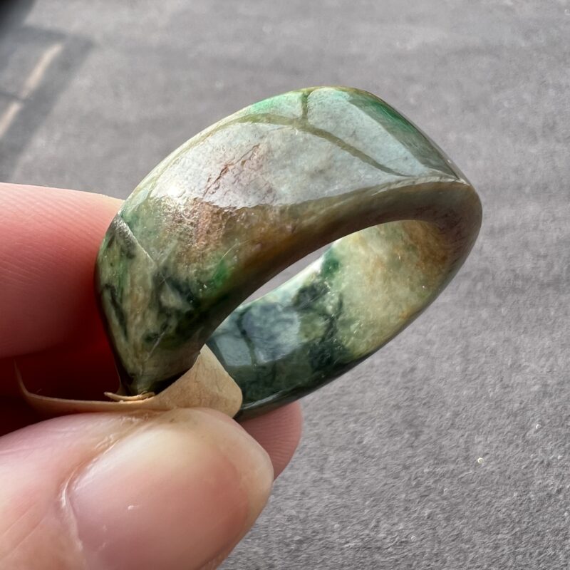 [HK24] Icy Green Jade Ring Full Jadeite Ring, RCG-0664 | Certified Grade A Jade