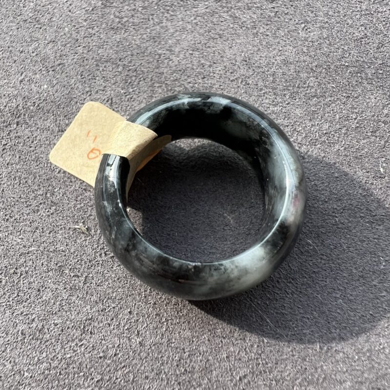 [HK20] Glutinous Icy Wu Ji / Black Jade Ring Full Jadeite Ring, RCW-0666 | Certified Grade A Jade