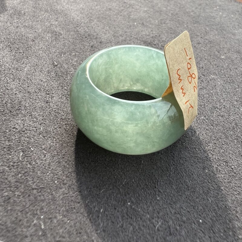 [HK26] Icy Blue Jade Ring Full Jadeite Ring, RCB-0668 | Certified Grade A Jade