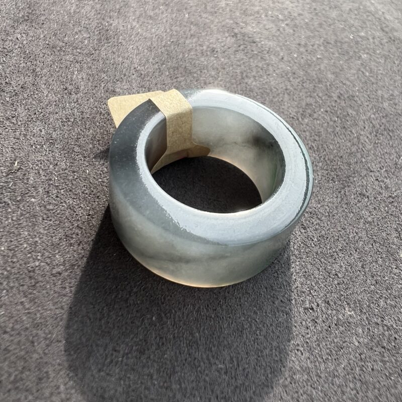 [HK20] Icy Wu Ji / Black Jade Ring Full Jadeite Ring, RCW-0674 | Certified Grade A Jade