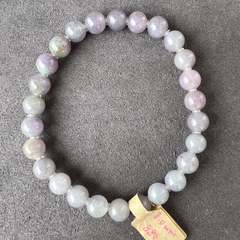 [8mm] Icy Lavender Jade Bracelet Beads, BBL-0779 | Certified Grade A Jade