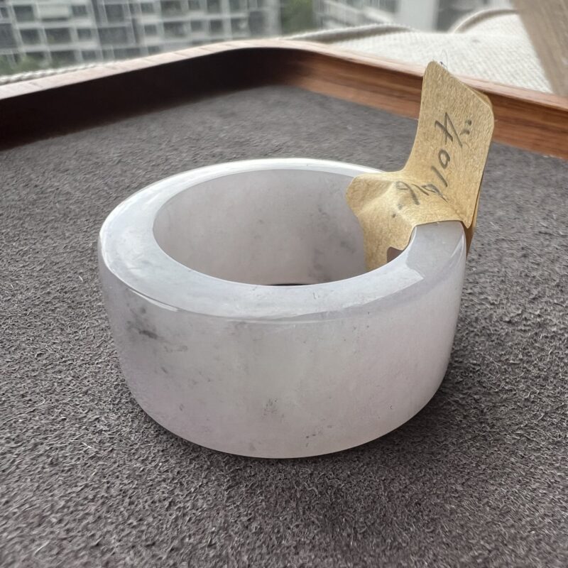 [HK27] Glutinous Icy Icy White Jade Ring Full Jadeite Ring, RCI-1268 | Certified Grade A Jade