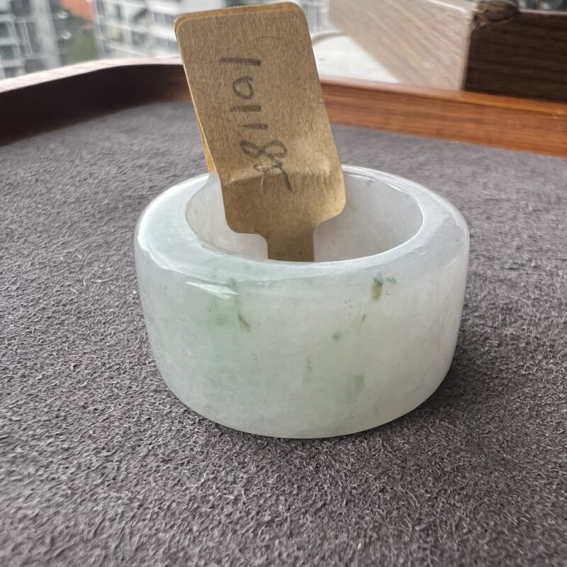 [HK17] Glutinous Icy Icy White Jade Ring Full Jadeite Ring, RCI-1271 | Certified Grade A Jade
