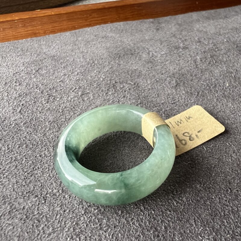 [HK14] Icy Blue Jade Ring Full Jadeite Ring, RCB-1284 | Certified Grade A Jade