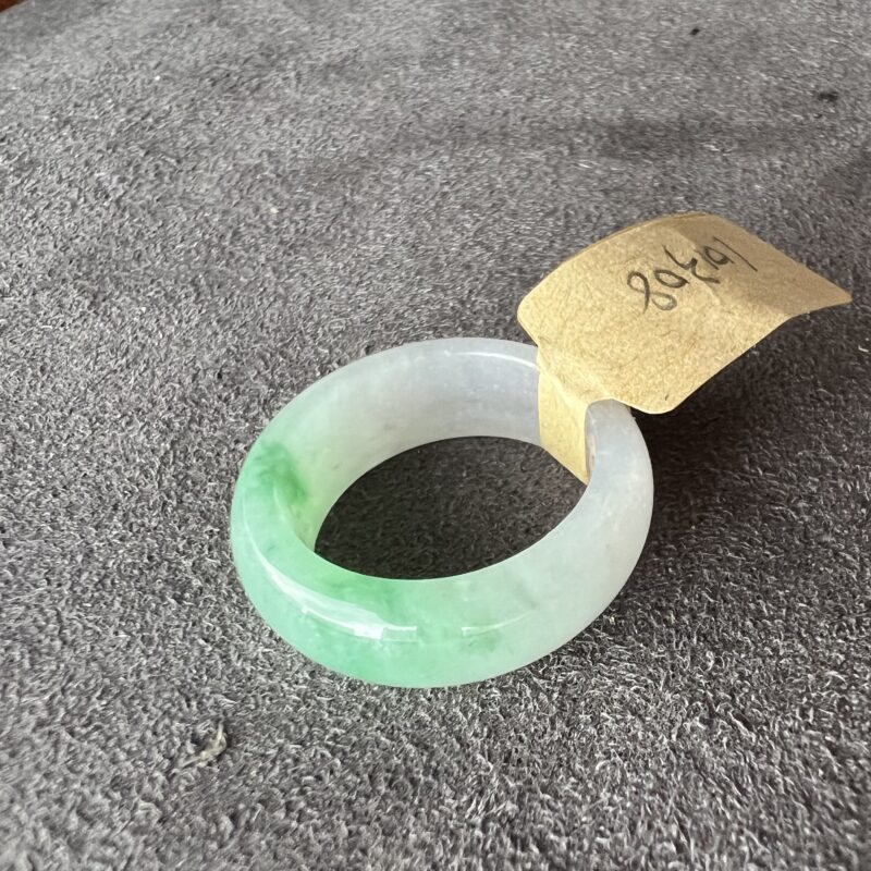 [HK12] Icy Green Jade Ring Full Jadeite Ring, RCG-1286 | Certified Grade A Jade