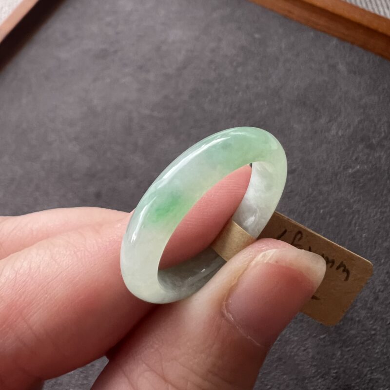 [HK18] Icy Green Jade Ring Full Jadeite Ring, RCG-1288 | Certified Grade A Jade