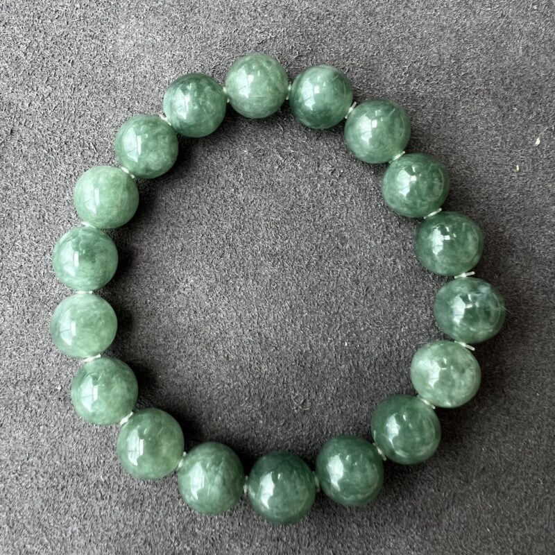 [10mm] Icy Blue Jade Bracelet Beads, BBB-1352 | Certified Grade A Jade