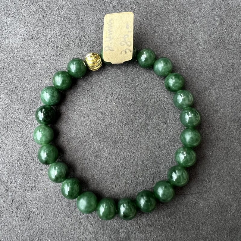 [8mm] Icy Green Jade Bracelet Beads, BBG-1356 | Certified Grade A Jade