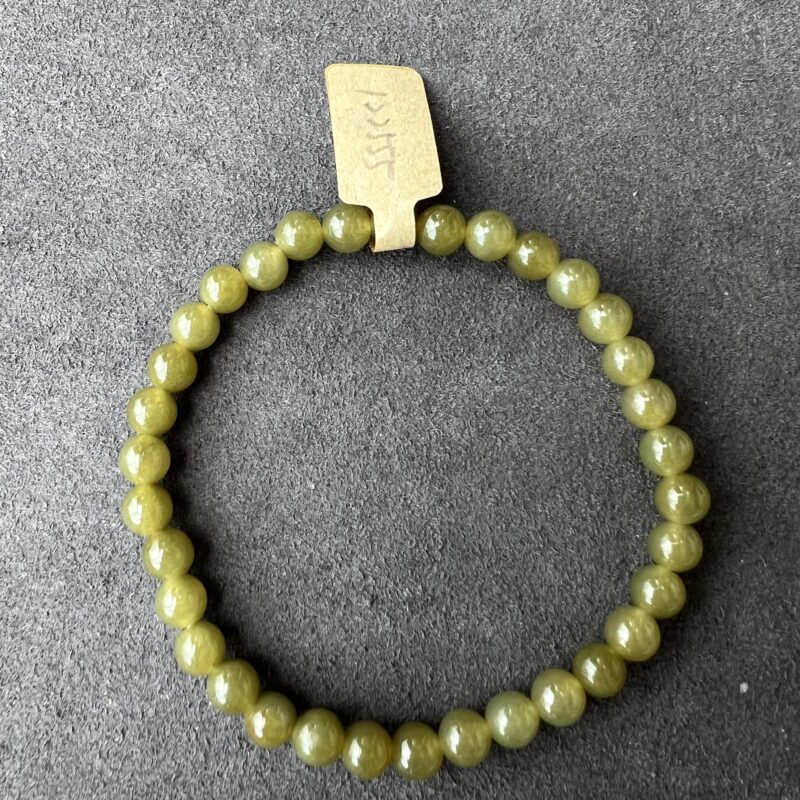 [6mm] Icy Yellow Jade Bracelet Beads, BBY-1362 | Certified Grade A Jade