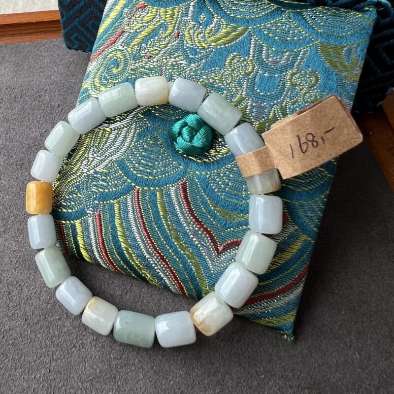 [8mm] Icy Multi-color Jade Bracelet Beads, BBM-1949 | Certified Grade A Jade