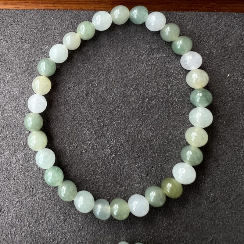 [6mm] Icy Multi-color Jade Bracelet Beads, BBM-1958 | Certified Grade A Jade