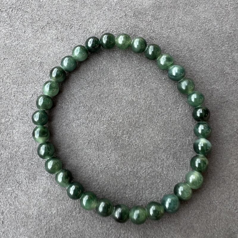 [6mm] Icy Blue Jade Bracelet Beads, BBB-2821 | Certified Grade A Jade