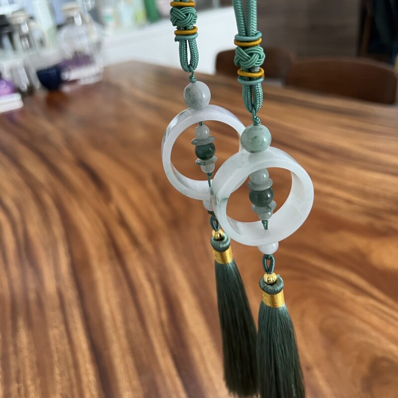 Icy Blue Jade Pendant Circle, PCB-2858 | Certified Grade A Jade