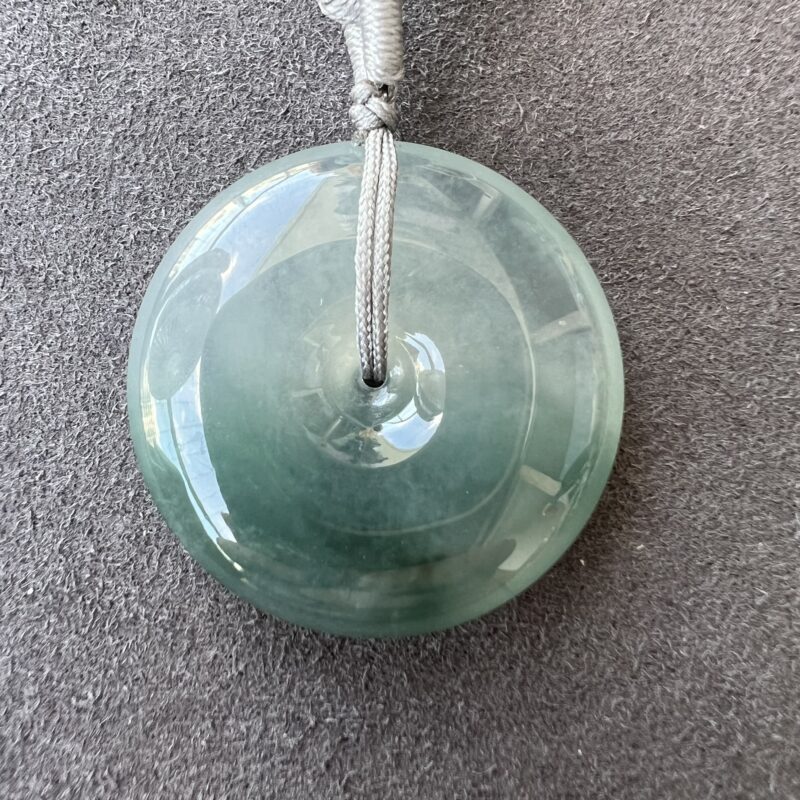 Icy Blue Jade Pendant Button (Ping An Kou), PPB-2874 | Certified Grade A Jade