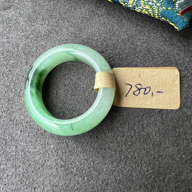[HK23] Icy Green Jade Ring Full Jadeite Ring, RCG-2920 | Certified Grade A Jade
