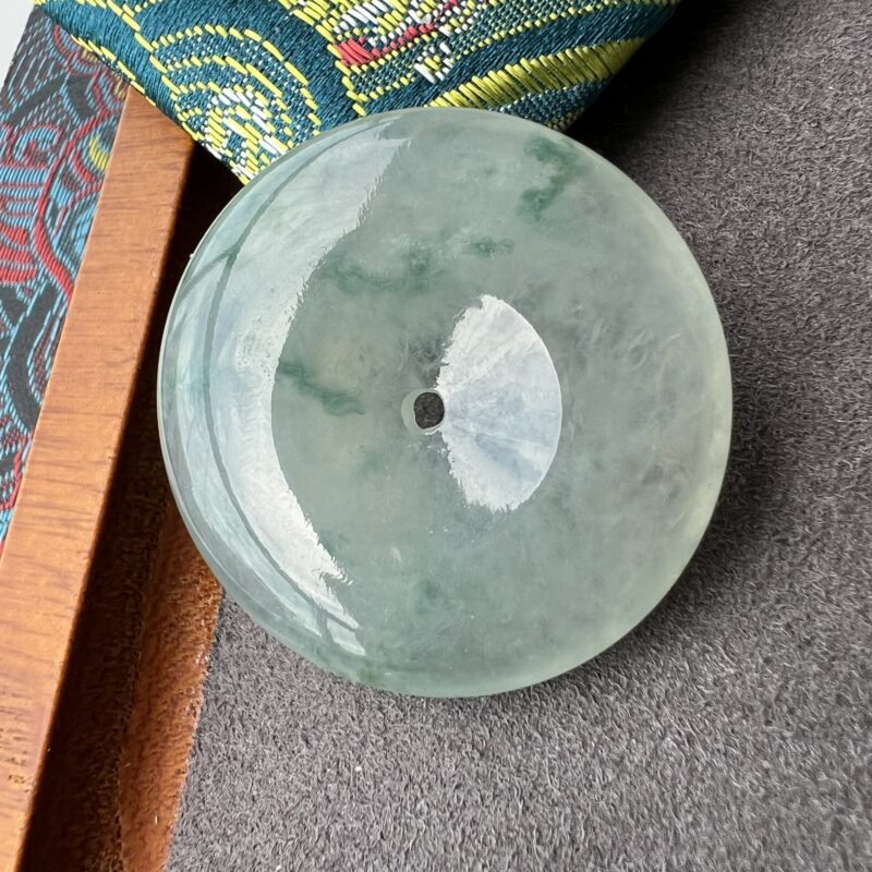 Icy Blue Jade Pendant Button (Ping An Kou), PPB-2976 | Certified Grade A Jade