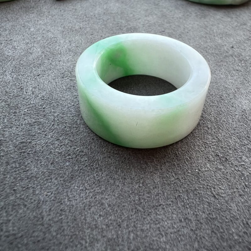 [HK30] + Icy Green Jade Ring Full Jadeite Ring, RCG-3124 | Certified Grade A Jade