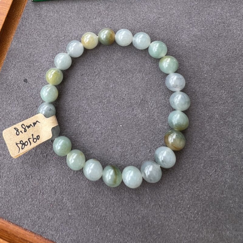 [8mm] Icy Multi-color Jade Bracelet Beads, BBM-3743 | Certified Grade A Jade