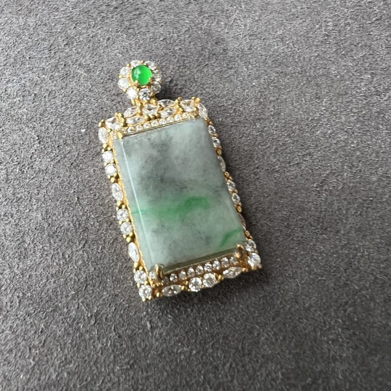 Icy Green Jade Pendant Plate (Wu Shi Pai), PWG-3780 | Certified Grade A Jade