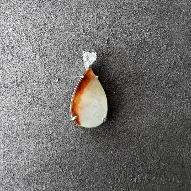 Icy Orange Jade Pendant Plate (Wu Shi Pai), PWO-3788 | Certified Grade A Jade