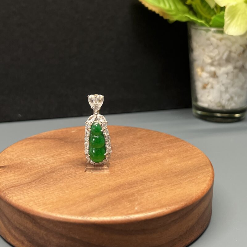 Icy Green Jade Pendant Beans (Fu Dou), PFG-4212 | Certified Grade A Jade
