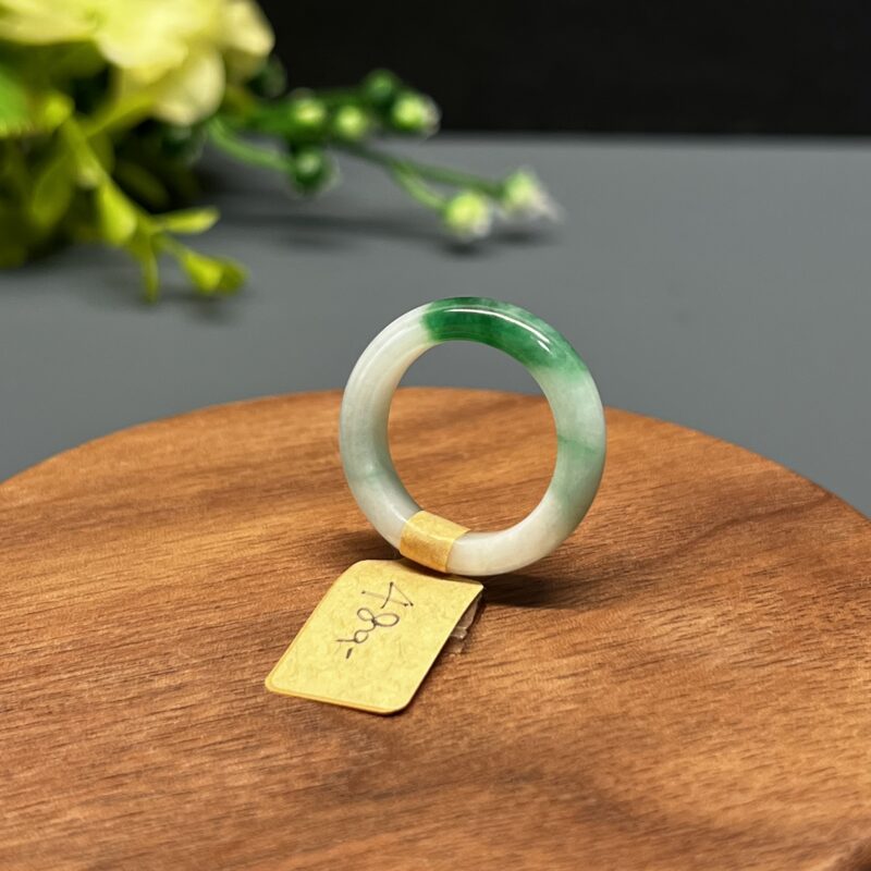 [HK14] Icy Green Jade Ring Full Jadeite Ring, RRG-4252 | Certified Grade A Jade