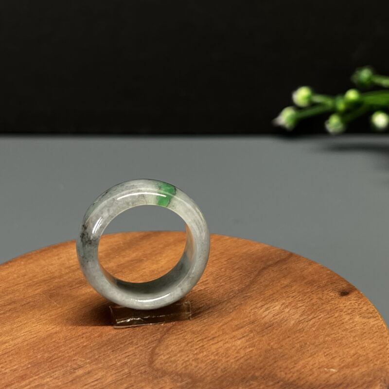 [HK20] Icy Green Jade Ring Full Jadeite Ring, RRG-4304 | Certified Grade A Jade