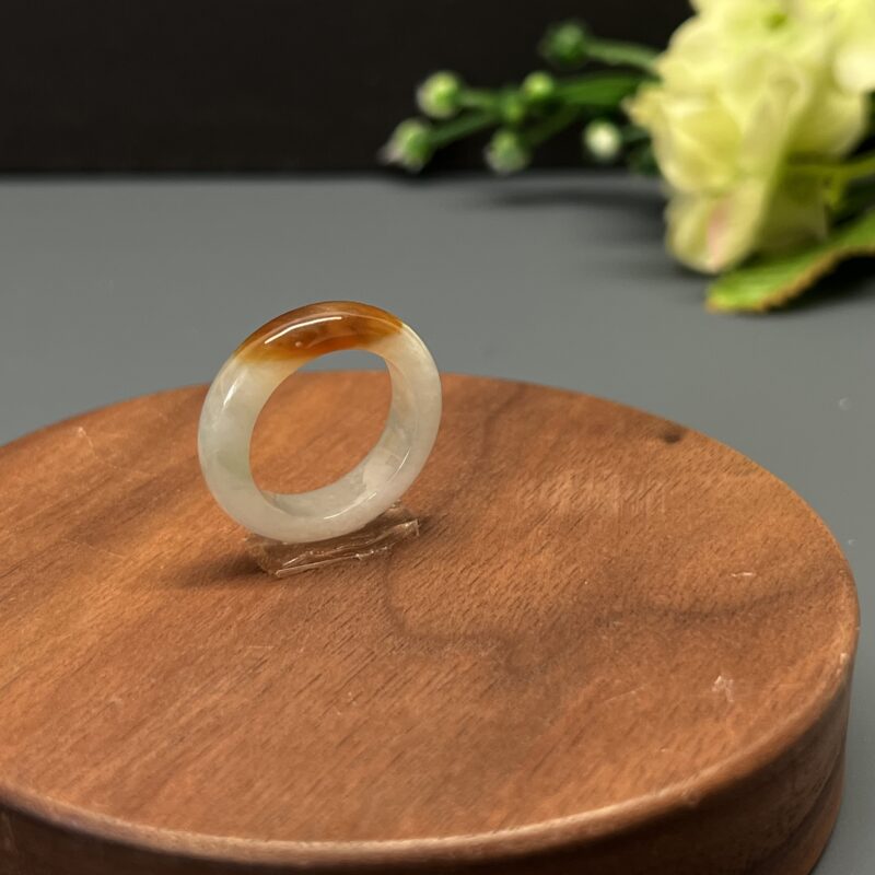 [HK14] Icy Orange Jade Ring Full Jadeite Ring, RRO-4468 | Certified Grade A Jade