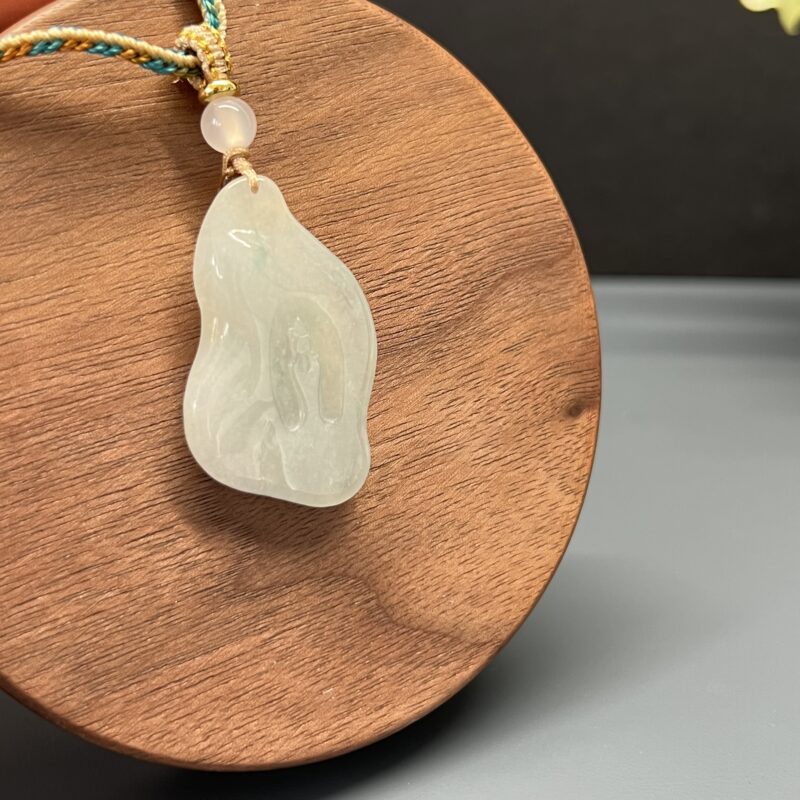 Icy Icy White Jade Pendant Plate (Wu Shi Pai), PWI-4471 | Certified Grade A Jade