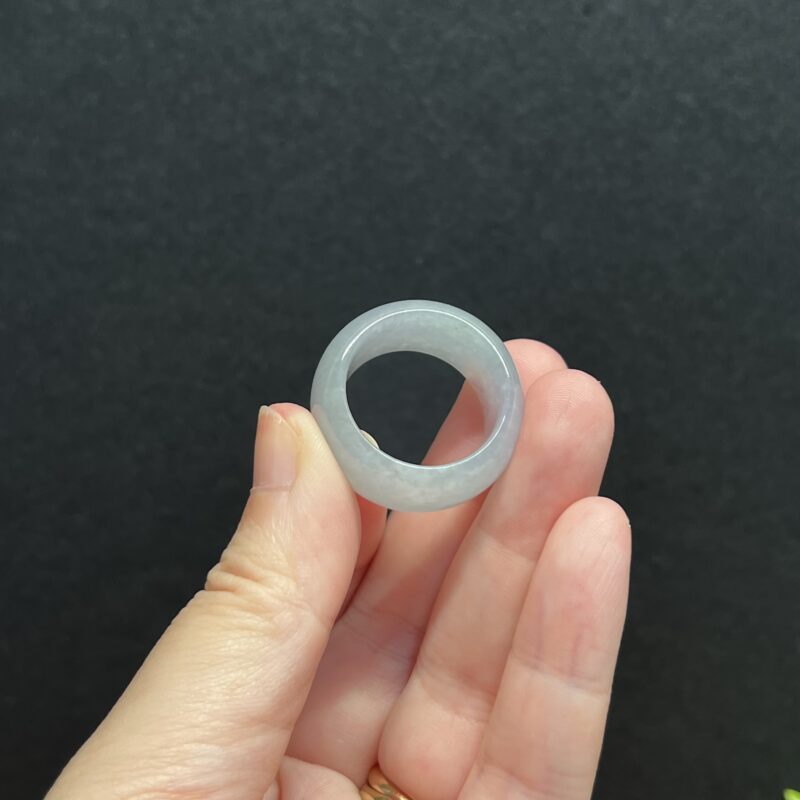 [HK25] Icy Blue Jade Ring Full Jadeite Ring, RRB-4477 | Certified Grade A Jade