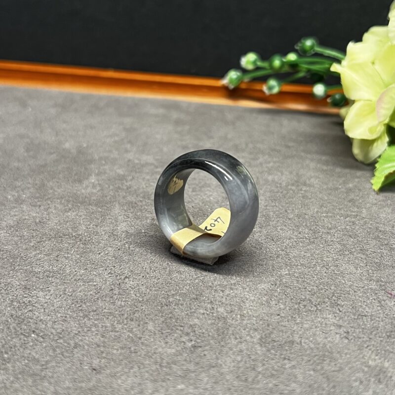 [HK21] Icy Wu Ji / Black Jade Ring Full Jadeite Ring, RRW-4479 | Certified Grade A Jade