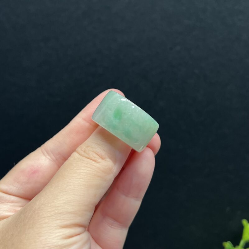 [HK20] Icy Green Jade Ring Full Jadeite Ring, RRG-4481 | Certified Grade A Jade