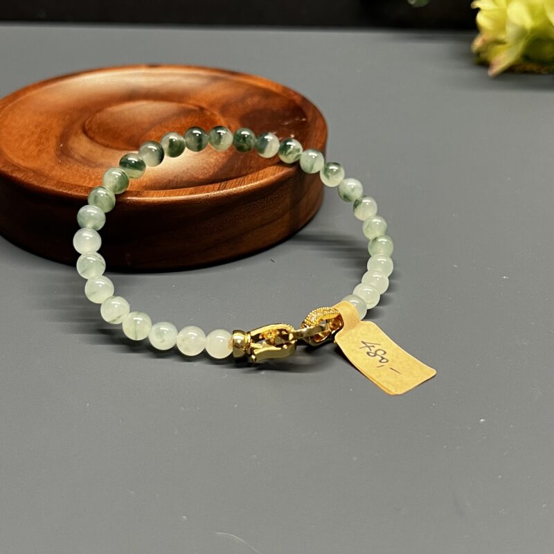 [6mm] Icy Blue Jade Bracelet Beads, BBB-4498 | Certified Grade A Jade