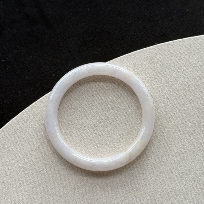 [52mm] Translucent Lavender & White Jadeite Bangle (Bangle), V3-BLT-2786 | Certified Grade A Jade