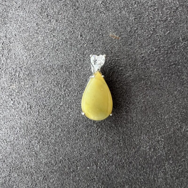 Icy Yellow Jade Pendant Plate (Wu Shi Pai) in S925 Setting, Bundle