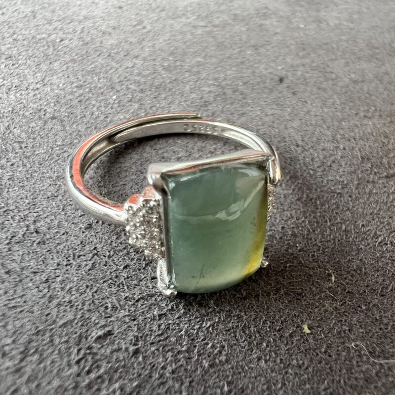 Icy Yellow Jade Ring Cabochon, In S925 setting, Bundle (Various Design)
