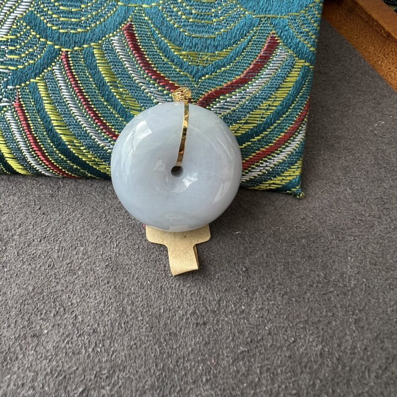 Icy Button (Ping An Kou), Jade Pendant 18K Gold, Bundle (various color)