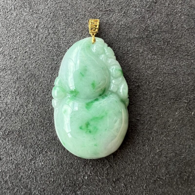 Icy Green Jade Pendant 18K Gold, Ru Yi, Bundle (Various Design)